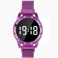 Ceas Dama cu inchidere magnetica, Fashion Touch Screen Digital, Mov, LD099-V2