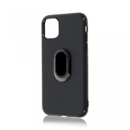 Husa iPhone 11 Neagra Din Silicon Premium Cu Inel Rotativ