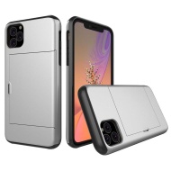 Husa iPhone 11 Silver Antisoc Cu Buzunar Pentru Card