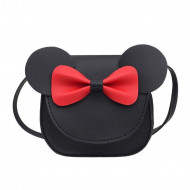 Mini Geanta Dama Red Bow, negru, L319