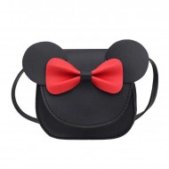Mini Geanta Dama Red Bow, negru, L319