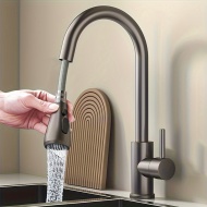 Robinet de bucatarie modern, cap de pulverizare rotativ, otel inoxidabil, PMJC310632-GRI
