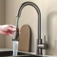 Robinet de bucatarie modern, cap de pulverizare rotativ, otel inoxidabil, PMJC310632-GRI - Img 2