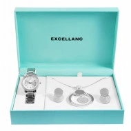 Set cadou, ceas dama, Excellanc, Argintiu, colier cu pandativ, 1 pereche cercei,Excellanc - Img 8