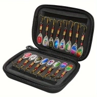 Set momeli pescuit, 16 buc, lingurite rotative, multicolor, cu geanta transport, TMQJ42072