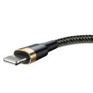 Baseus Cablu Cafule - USB to Lightning - 2.4A, 1 metru, negru/auriu, KABAV0508 - Img 4