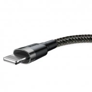Cablu pentru incarcare si transfer de date Baseus Cafule USB/USB Type-C 3m Negru/Gri, PMCALKLF-RG1 - Img 5