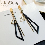 Cercei Dama, black triangle - auriu CD034
