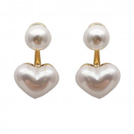 Cercei Dama, pearl heart - alb CD027