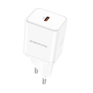 Incarcator Priza Borofone BN6 Field - Type C - QC 3.0 PD 20W white, ŁAD001520