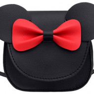 Mini Geanta Dama Red Bow, negru, L319
