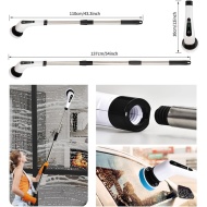 Perie electrica rotativa Smartix 7 in 1 pentru Curatare Bucatarie, Baie, Pardoseala, Geamuri, Masina, Autonomie 90 de minute, 400 RPM, 2 Viteze, 9 accesorii, Maner extensib, Alb, AD9040029