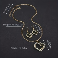 Set cadou, colier si cercei, inimi stralucitoare, PMLJ50959