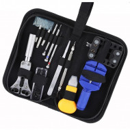 Trusa pentru reparat ceasuri, 13 piese, surubelnite,penseta,cheie,husa