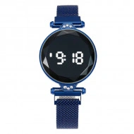 Ceas Dama cu inchidere magnetica, Fashion Touch Screen Digital, Albastru, LD100-V2