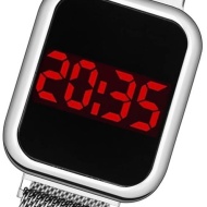 Ceas Dama Fashion Touch Screen Digital, Curea Magnetica, Argintiu, LD091-V1