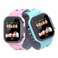 Ceas smartwatch pentru copii, GPS, monitorizare locatie, camera foto frontala, buton SOS, functie telefon , albastru, PMSW01B3
