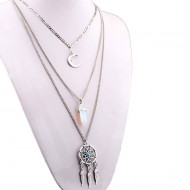 Colier argintiu triplu, Dreamcatcher, COL161