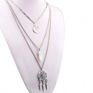 Colier argintiu triplu, Dreamcatcher, COL161 - Img 3