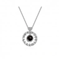 Lantisor Dama Hearts "Te iubesc" 100 de limbi - argintiu COL154-V1 - Img 2
