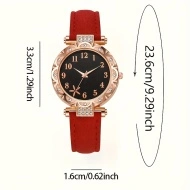 Set 5 Bijuterii și Ceas Elegant pentru Femei – Curea Roșie cu Accesorii Asortate, PMXH1292217 - Img 4