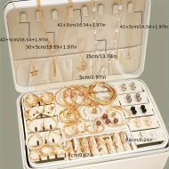 Set de bijuterii vintage boho - 86 de piese din aliaj de zinc cu tonuri de aur si accente de perle de imitatie, include cercei, pandantive fluture, coliere inima, inele, PMLF161053