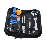 Trusa pentru reparat ceasuri, 13 piese, surubelnite,penseta,cheie,husa