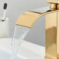 Baterie Lavoar cascadă auriu pentru baie, din oțel inoxidabil, PMYE154418 - Img 2