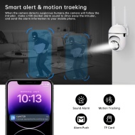 Camera de supraveghere wireless, 1080p HD, pentru interior/exterior, cu audio bidirecțional, cu card SD 32G, PMJT83130