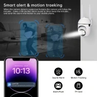 Camera de supraveghere wireless, 1080p HD, pentru interior/exterior, cu audio bidirecțional, cu card SD 32G, PMJT83130 - Img 3
