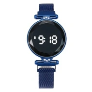 Ceas Dama cu inchidere magnetica, Fashion Touch Screen Digital, Albastru, LD100-V2