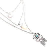 Colier argintiu triplu, Dreamcatcher, COL161 - Img 4