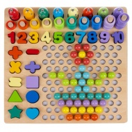 Jucarie interactiva din lemn, 6 in 1, stimuleaza imaginatia, coordonarea mana-ochi, creativitatea, concentrarea dar si manipularea obiectelor, PM000172523