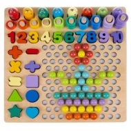 Jucarie interactiva din lemn, 6 in 1, stimuleaza imaginatia, coordonarea mana-ochi, creativitatea, concentrarea dar si manipularea obiectelor, PM000172523