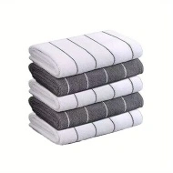 Set 5 buc prosop din microfibra super absorbant, culoare gri-alb, 25 cm x 25 cm, PMPC06211