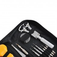 Trusa pentru reparat ceasuri, 13 piese, surubelnite,penseta,cheie,husa - Img 7