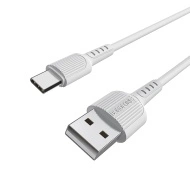 Cablu Borofone BX16 Easy - USB la Tip C - 3A, 1 metru, alb, MGKABAV1291