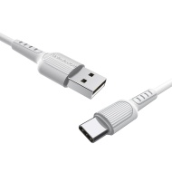 Cablu Borofone BX16 Easy - USB la Tip C - 3A, 1 metru, alb, MGKABAV1291