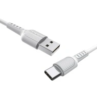 Cablu Borofone BX16 Easy - USB la Tip C - 3A, 1 metru, alb, MGKABAV1291 - Img 2