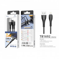 Cablu Usb Pentru Ip 7/8 / Xs / 11/12 1M 2.4A Negru, PMTF057423