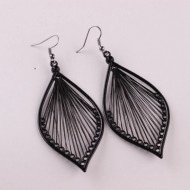 Cercei Dama, vintage leaf - negru CD030