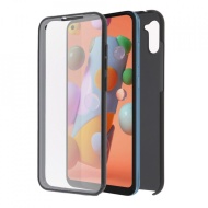 Husa Samsung Galaxy A11 - 360 Fully cu Spate din Policarbonat si Folie din Silicon - Negru