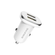 Incarcator auto Borofone BZ12 Lasting Power - 2XUSB - 2.4A, Alb, ŁAD001439