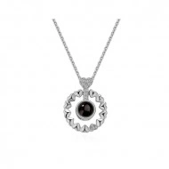 Lantisor Dama Hearts "Te iubesc" 100 de limbi - argintiu COL154-V1
