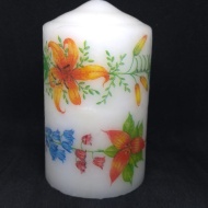 Lumanare cilindrica, decorata manual, Flower Collection, MC010