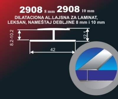 Alu lajsna 2908-8 neelox. al. 6 metara
