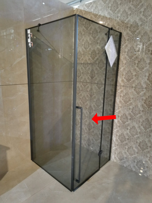 5750 TUS KABINA 80X80X190 PFR666 VRATA BLACK FRAME GREY GLASS A
