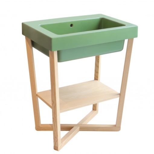 Lavabo sa postoljem COLAVENE ALAQUA verde bamboo mat 70x50