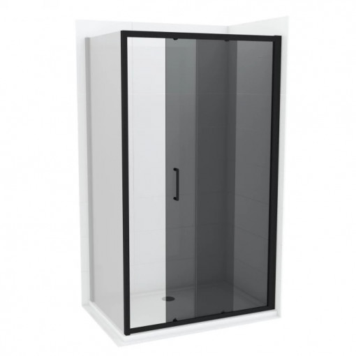 Stakleni paravan CONCEPT ATLAS BLACK 140x195cm tonirano staklo 6mm crni mat ram