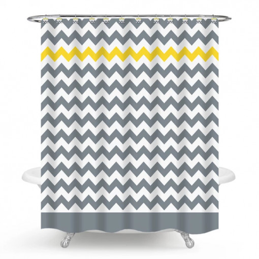Kupatilska zavesa MINOTTI 2000x1800 summer vibes sa dekorativnim kukicama
